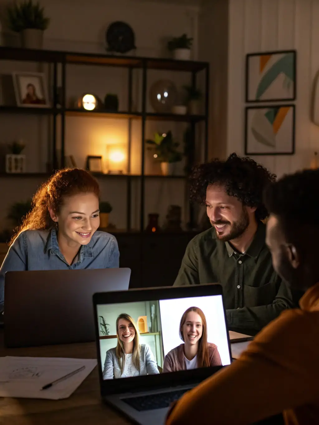 A group of diverse individuals participating in an online workshop, engaging with the instructor and each other, representing the interactive nature of TRUE's online courses.