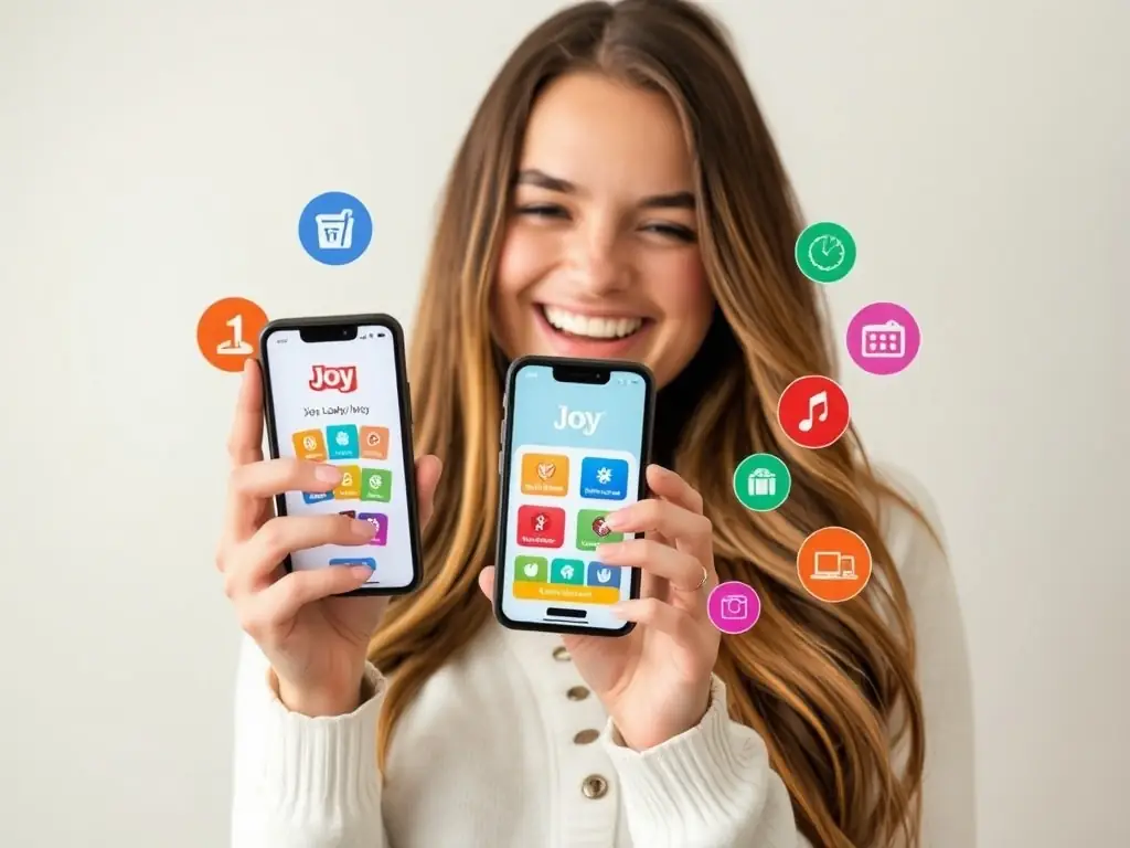 A businesswoman in Singapore happily referring a friend via a mobile app, with referral notifications and digital rewards visible on the screen.